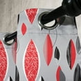 thumbnail image 3 of Ambesonne Mid Century Grommet Curtain, Abstract Oval Leaf, 50" x 120", Red Black Pale Grey, 3 of 6