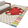 thumbnail image 2 of Area Rug 48×72in, Vintage Color Pencil on Linen Floor Carpet Living Room Rug, Welcome Back to School Non-Slip Welcome Mat Indoor Rugs for Bedroom Dining Room, 2 of 9