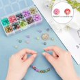 thumbnail image 3 of 300pcs 10 Color 8mm Baking Painted Crackle Glass Beads Round Crackle Glass Loose Beads for Necklace, Bracelet, Earring Jewelry Making, 3 of 4