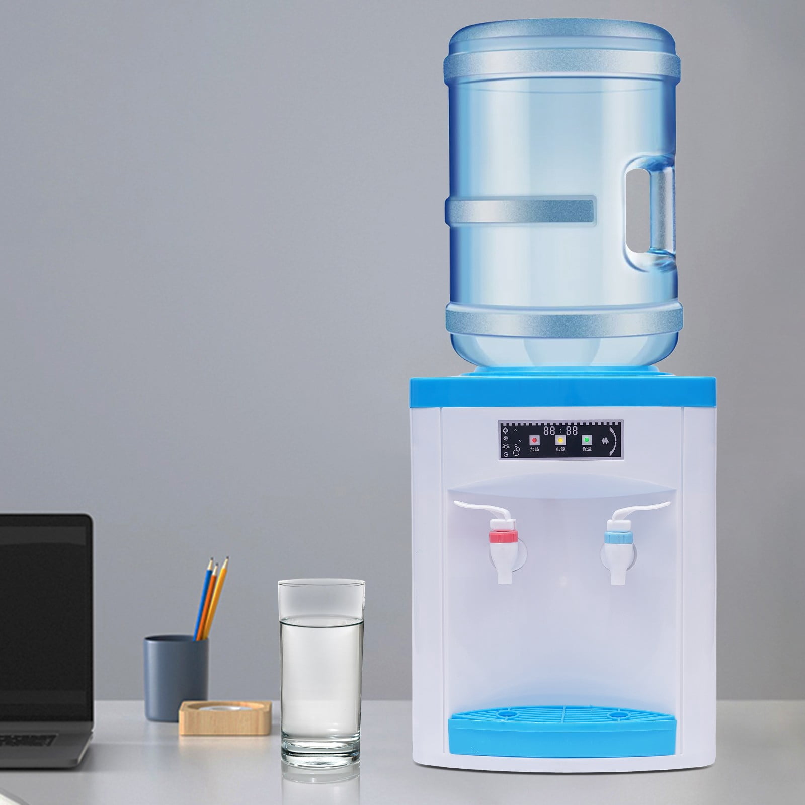 Hot Cold Water Dispenser Desktop, 550W Electric Water Dispenser Office, Countertop Top Dispenser Water Machine for Hold 5-18L Bucket