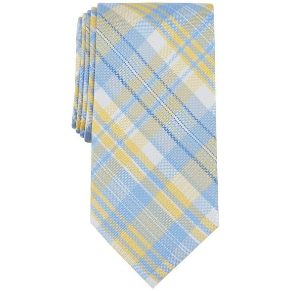 Club Room Men's McKay Plaid Tie Yellow Blue Necktie