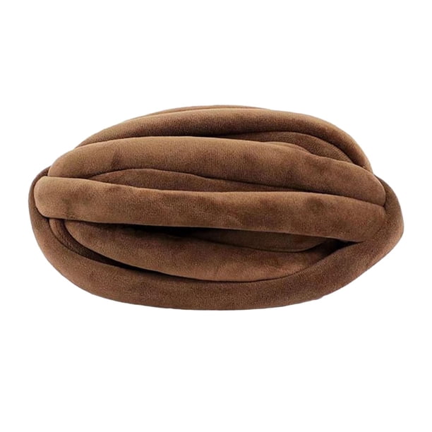Hilo grueso y grueso para tejer a mano, suave, para crochet, hilo voluminoso, hilo tubular jumbo café