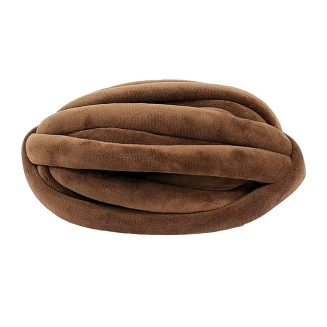 Hilo grueso y grueso para tejer a mano, suave, para crochet, hilo voluminoso, hilo tubular jumbo café