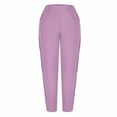 thumbnail image 6 of QATAINLAV Women's High Split Snap Button Linen Pants Casual Post Surgery Lounge Yoga Pants Summer Lightweight Beach Pants with Pockets Pink XXL, 6 of 8