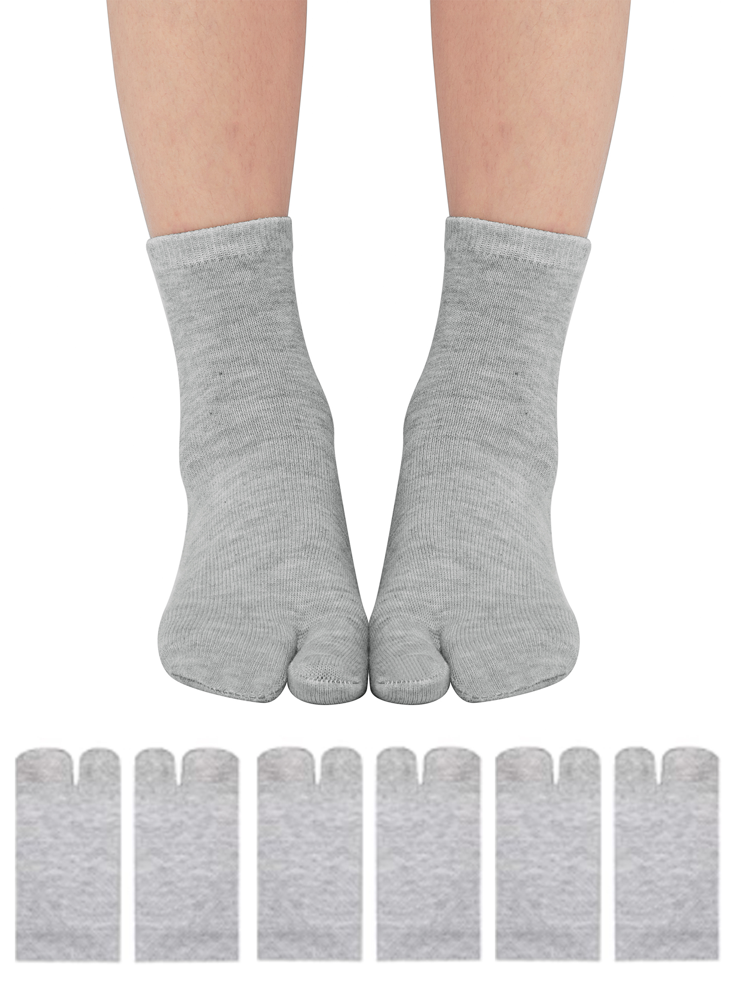 3 Pairs Thick FlipFlop Mens Toe Socks Crew Ankle Length Toe Socks