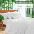 thumbnail image 5 of SONORO KATE 6 Pieces Bamboo Bed Sheets Set, Luxury Rayon Derived - Deep Pockets - Wrinkle Free - Extremely Soft, California King, White, 5 of 6