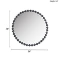 thumbnail image 6 of JERFIT 36 Inch Black Beaded Round Wall Mirror with Iron Frame, Decorative Accent Mirror for Entryway, Bedroom or Bathroom, 6 of 8