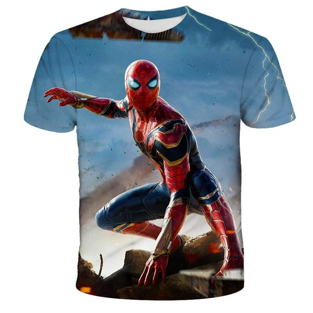 2022 verano niños camisetas Marvel spider-man camisetas para niños nueva moda niños y niñas manga corta Top 1-14T ropa New14T zhangmengya CONDUJO