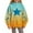 Orange, variant on Spazoro Girls Hoodie Sweatshirts, Pockets Long Sleeve Gradient Color Star Print Fleece Lined Casual Pullover for Girls Blue Size 5-6T