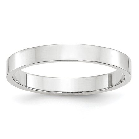 10k White Gold Solid Polished Engravable Lightweight 3mm Ltw Flat Band Size 9 Ring Jewelry for Women