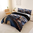 thumbnail image 3 of Castle Fairy Vintage Steam Train Queen Duvet Cover Set for Adults, Mountain Print Bedding for Bedroom, Black White,Black Reversible,3-Piece,No Comforter, 3 of 6