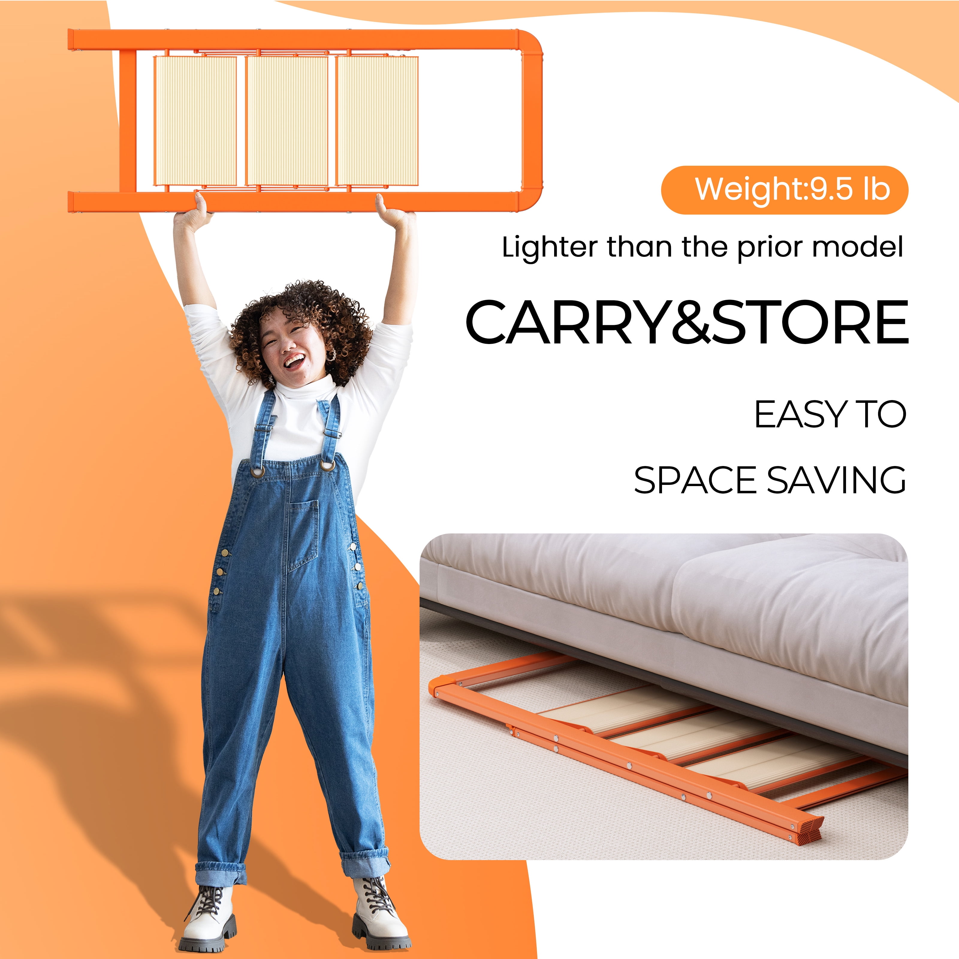 3 Step Folding Ladder 450 lbs Capacity Aluminum Alloy with Handrails Non-Slip for Home Kitchen Garage