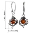 thumbnail image 3 of Sterling Silver and Baltic Amber French Leverback  Amber Burdock Earrings, 3 of 5