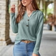 thumbnail image 4 of Viadha Women's V-Neck Casual Solid Colour Knitted Twist Long Sleeve Blouse Long Sleeve V-Neck Blouse/Shirt, 4 of 9
