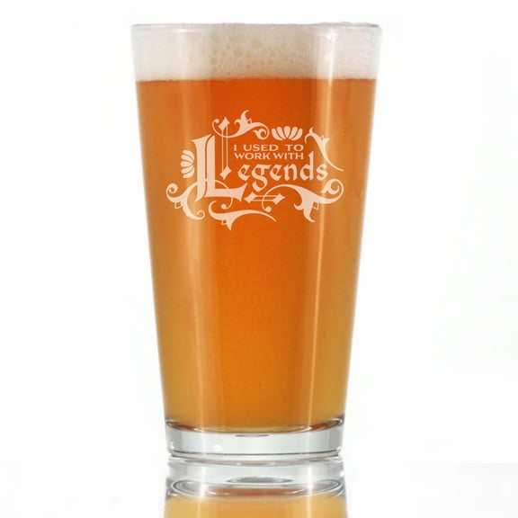 Bevvee Pint Glass 16 oz Used To Work With Legends Gifts for Coworkers Beer Glasses