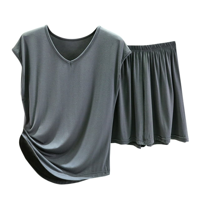 FAIWAD Ensemble de Printemps 2 Pcs pour Femmes, Hauts à Manches Courtes et Shorts Amples, Ensemble Décontracté et Confortable