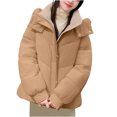 thumbnail image 2 of UPPADA Thick Winter Coats for Women's Cropped Puffer Jacket Casual Zip Up Winter Hoodie Baggy Short Down Coats with Pockets Womens Lightweight Jackets for Winter Coffee,L, 2 of 8