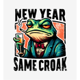 thumbnail image 2 of New Year Same Croak Adult White Crew Neck Short Sleeve Tee-Medium, 2 of 2