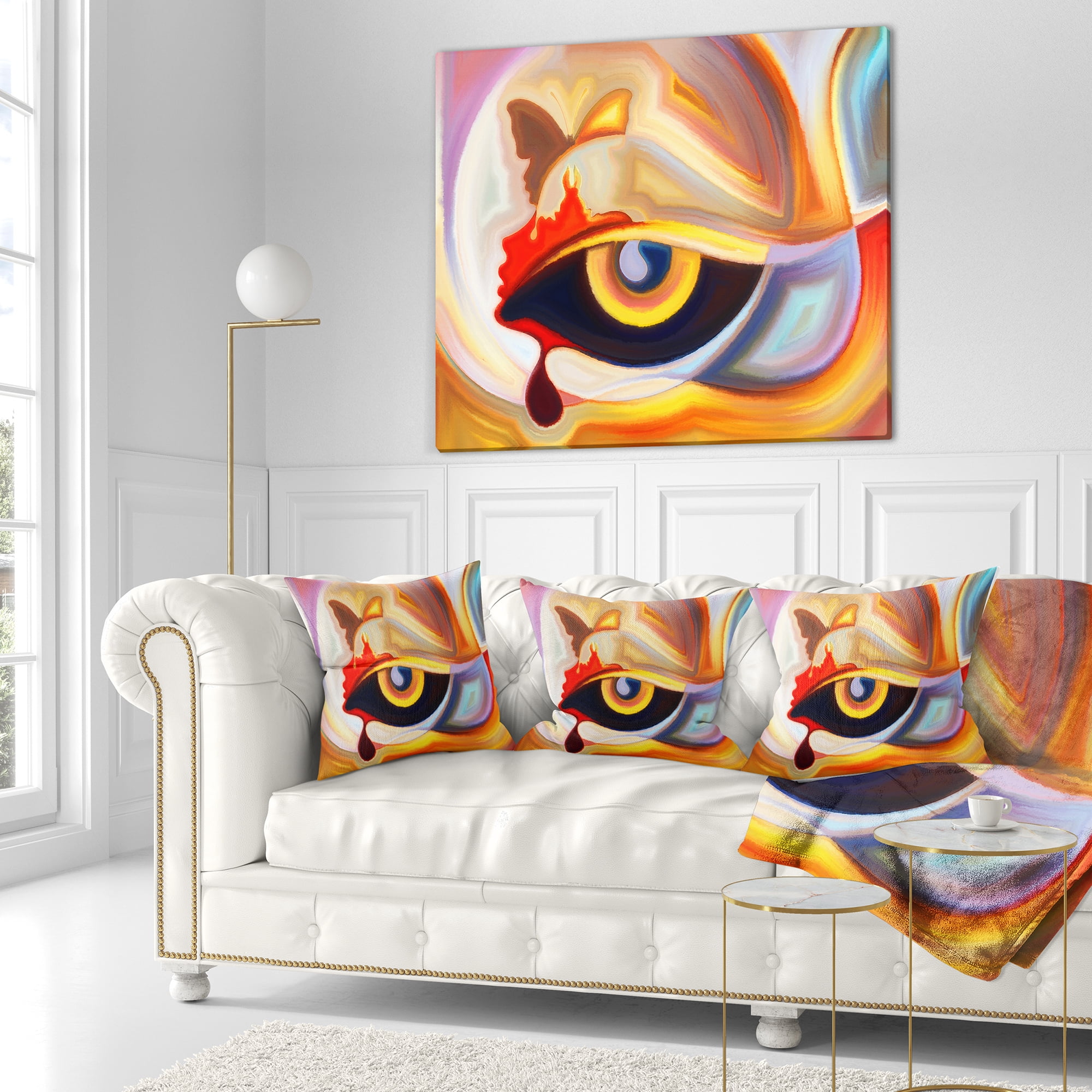 Designart Eye s Intuition - Abstract Throw Pillow - 16x16