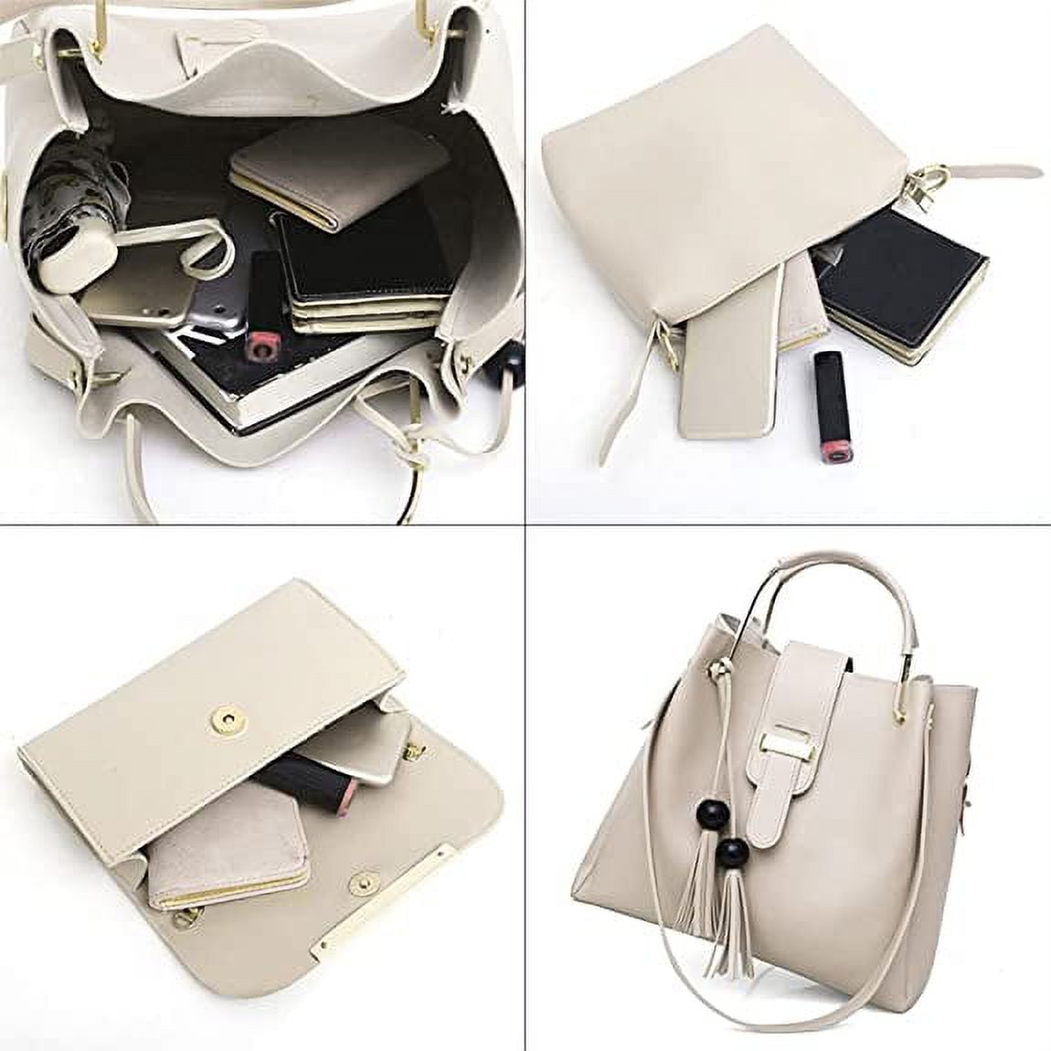 Set of 4pcs Women Fashion Handbags Wallet Tote Bag Shoulder Bag Top Handle Satchel  Purse(Black) - Walmart.com