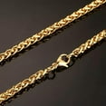 thumbnail image 4 of Silver/Gold Braided Wheat Link 3mm-7mm Mens Chain Stainless Steel Necklace Gift, 4 of 6