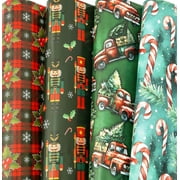 U'COVER Christmas PresNok Paper - Red Green Xmas Gift Paper Sets 8 Large Sheet Holiday Gift Wrap for Men Kids Boys - Nutcracker, Buffalo Plaid, Vintage Truck, Tree, Candy Cane 27 X 37inch