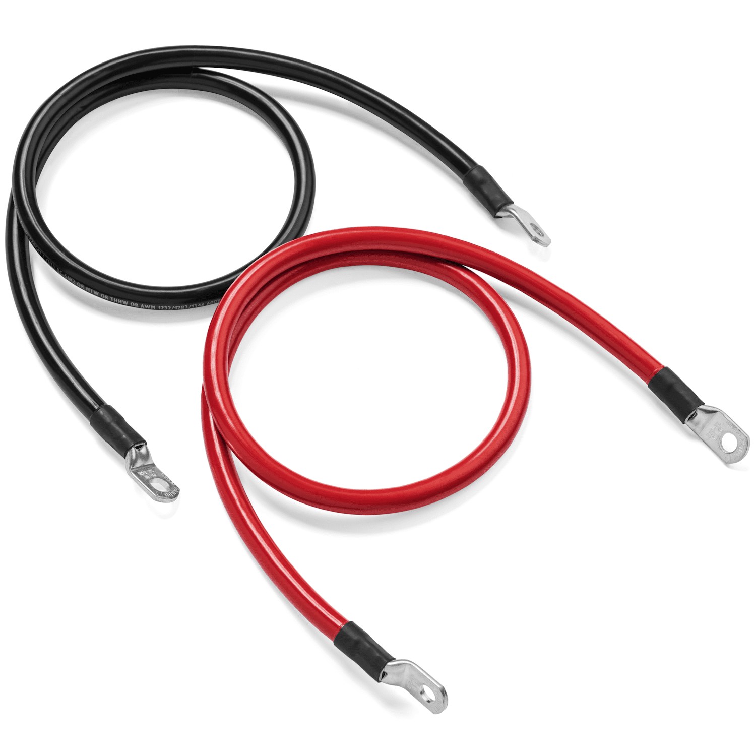 Spartan Power 8 Foot 4 AWG Battery Cable Set Four Gauge Wire Made in America 8 FT with 5/16" Ring Terminals