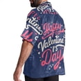 thumbnail image 3 of Valentine's Day Font Men's Short Sleeve Spread Collar Hawaiian Shirts, Casual Printed Button Down Summer Beach Tops, Unisex Men's Shirts, 3 of 6