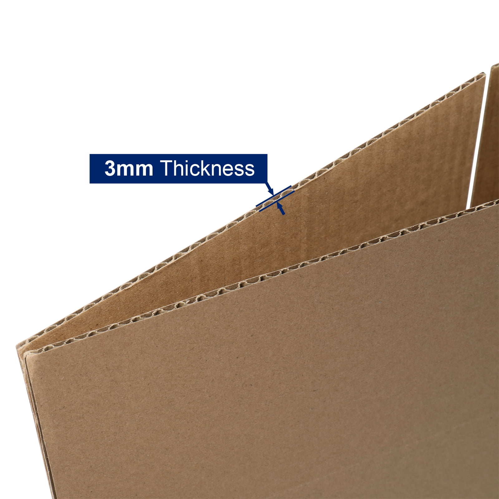 50Pcs Thick 3mm Corrugated Cardboard Box in Kraft Paper Color, 8 "x 8" x 8 "(20.3x20.3x20.3cm)
