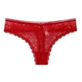 thumbnail image 2 of YWDJ Thongs for Women Sexy Lace Lightweight No Show Sexy Lace Underwear Lingerie Thongs Panties Ladies Hollow Out Underwear Underpants Red L, 2 of 3
