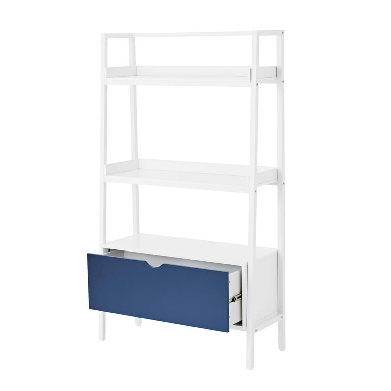 BYO Kids Ladder Bookcase with Drawer, Navy Blue/White - Walmart.com