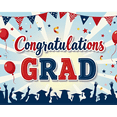 thumbnail image 3 of Congrats Grad Themed Banner with Stars Balloons and Grad Silhouettes Backdrop Party Decorations for Graduation Ceremony Celebration Photography Props Graduation Party Decor Background, 3 of 7