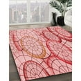 thumbnail image 3 of Ahgly Company Machine Washable Indoor Square Transitional Grapefruit Red Area Rugs, 4' Square, 3 of 7