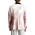thumbnail image 3 of i.Finelong Men's Pink Patterned Tuxedo Jacket with Black Shawl Collar, 3 of 6