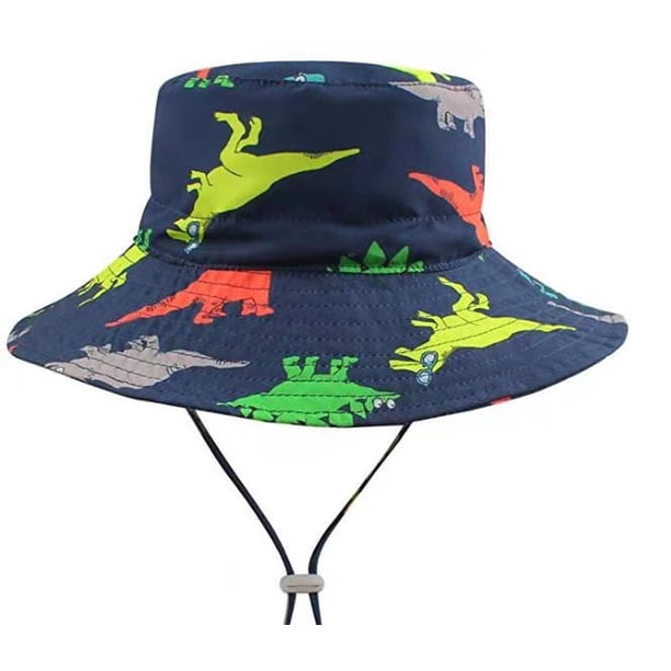 Gorro de pescador con estampado de dinosaurio para primavera y verano para niños y niñas, bonito gorro de pescador con estampado de dibujos animados