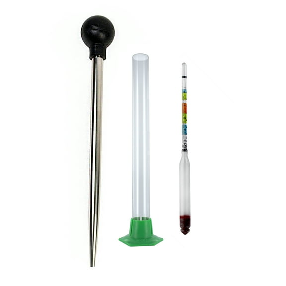 Home Brew Ohio Superior Gravity Testing Combination (Stainless Steel Baster, 12" Test Jar, and Triple Scale Hydrometer)