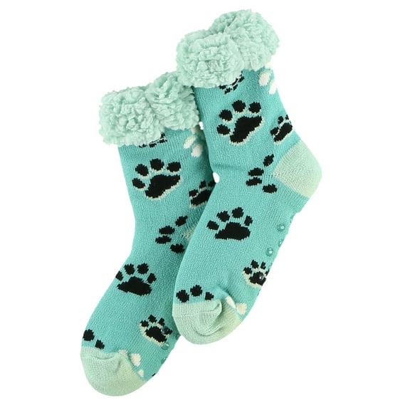 LazyOne Plush Nonskid Socks, Fuzzy Socks with Cute Designs for Women, Sherpa Fleece-Lined Socks (Dog Mom)
