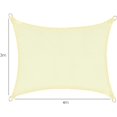thumbnail image 3 of Toldo rectangular impermeable de 3 m x 4 m, cubierta de sombra para patio trasero, toldo solar con cuerdas, 95% de bloqueo UV, cubiertas de pérgola para jardín al aire libre, balcón, patio, color, 3 of 5