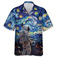 thumbnail image 3 of Camisas hawaianas con estampado 3D de astronauta para hombre, camisas con solapa de astronauta, camisetas holgadas con botones para la calle, mangas cortas, estilo hawaiano, 3 of 5