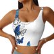 thumbnail image 1 of Fotbe Blue Flying Butterflies Sujetador Deportivo Largo sin Aros para Mujer con Almohadillas y Soporte Medio, Transpirable y Absorbente, Camiseta Tipo Chaleco o Tank Top-Small, 1 of 8