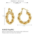 thumbnail image 7 of PENGXIANG 14K Gold Plated Twisted Rope Round Hoop Earrings Lightweight Chunky Open Hoops Gold Hoop Earrings For Women Thick Earrings Fashion Piercing Jewelry Huggie Hoop Earring Lobe Earrings (C), 7 of 7