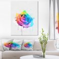 thumbnail image 1 of Multicolore Rose Aquarelle Fleur - Impression sur Toile Florale, 1 of 3