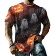 thumbnail image 2 of Fabrcox Halloween Mens Tshirts Funny Ghost Pumpkin Witch Mens Graphic T Shirts Fall Winter Festival Mens Short Sleeve Tshirts Blue XXL, 2 of 6
