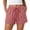 #06 Pink 【Mix & Match: Stock Up on Your Favorite Colors】, variant on Women's Solid Cotton Blend Lace Trim Elastic Waist Drawstring Shorts, Tummy Control Casual Summer Bottoms, Mid Rise with Pockets, Soft Beach Vacation, Travel, Poolside, | TruBelle,Black L