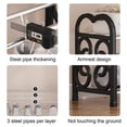 thumbnail image 6 of 3 Tier Plastic Shoe Rack Organizer, Stackable Entryway Shoe Storage for Bedroom Closet Garage, Ventilated Slatted Design Holds Men Women Kids Shoes and Keeps Floor Tidy, 6 of 8