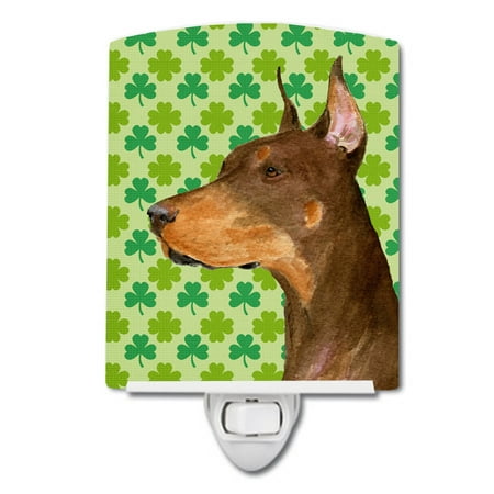 

Caroline s Treasures SS4399CNL Doberman St. Patrick s Day Shamrock Portrait Ceramic Night Light 6x4x3 multicolor