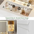 thumbnail image 6 of wanan 41" Vanity Desk with Power Outlet, Makeup Vanity with Mirror and Lights, 3 Lighting Modes, White Vanity Table with Glass Top, LED Glass Cabinet and Jewelry Storage, 6 of 9