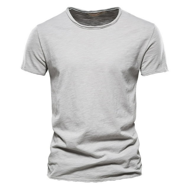 WEAIXIMIUNG T-Shirts d'Entraînement pour Hommes Grande Taille Mode Décontractée Couleur Unie Col Rond Manches Courtes