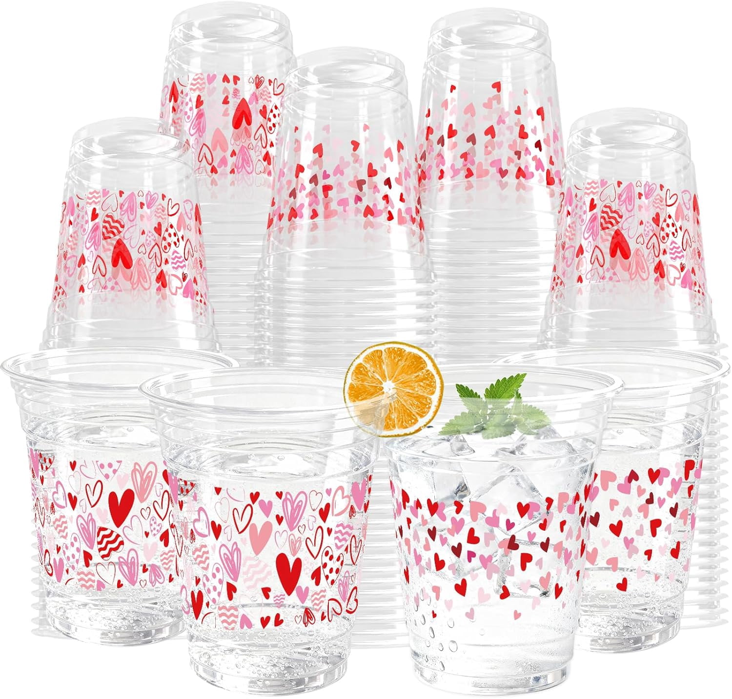 100 Pcs Tulip Floral Plastic Cups 12 oz Easter Floral Drinking Cup Flower Spring Summer Disposable Cold Beverage Cup for Spring Birthday Wedding Baby Shower Party Supplies