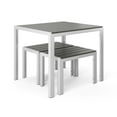 thumbnail image 3 of Flats & Castles Luca 3-Piece Modern Aluminum Outdoor Bistro Set in Silver, 3 of 5